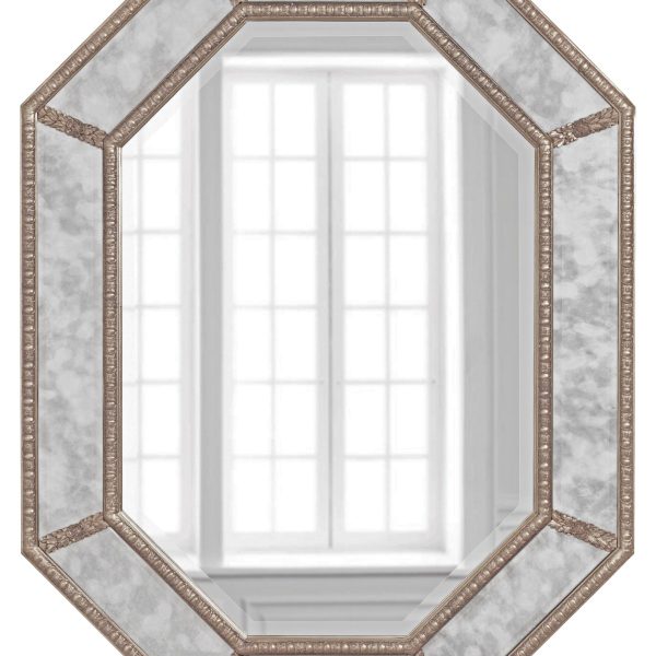 Серебряное настенное зеркало Ньюпорт LHDWM127ZYH-AS LouvreHome