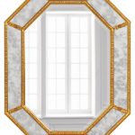 Золотое настенное зеркало Ньюпорт LHDWM127ZYH-AG LouvreHome