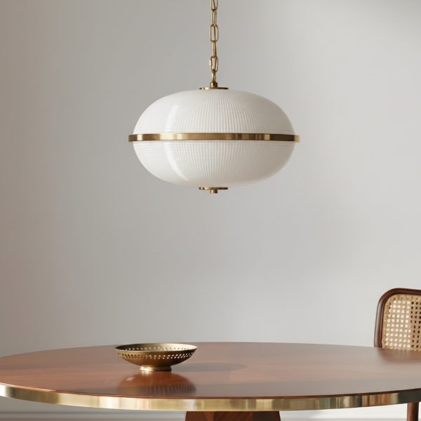 Золотой подвесной светильник Гейбл с белым плафоном LPN020825SWL LouvreHome