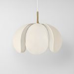 Золотой подвесной светильник Флэк с бежевым абажуром LPN070825SWL LouvreHome
