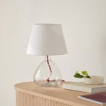 Прозрачная настольная лампа Дэми с красным проводом LTL928385CLM LouvreHome