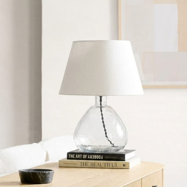 Прозрачная настольная лампа Дэми с чёрным проводом LTL193769CLM LouvreHome