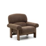 Кресло Cabana из серо-коричневого букле с ножками в отделке под орех La Forma (ex Julia Grup) S0900091GL85