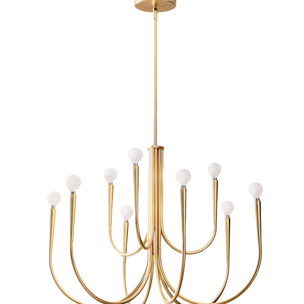 Золотая люстра Свуп LHLCH230124XNP LouvreHome
