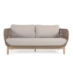 3-местный диван Catalina из бежевой веревки и массива акации La Forma (ex Julia Grup) YG0195J12