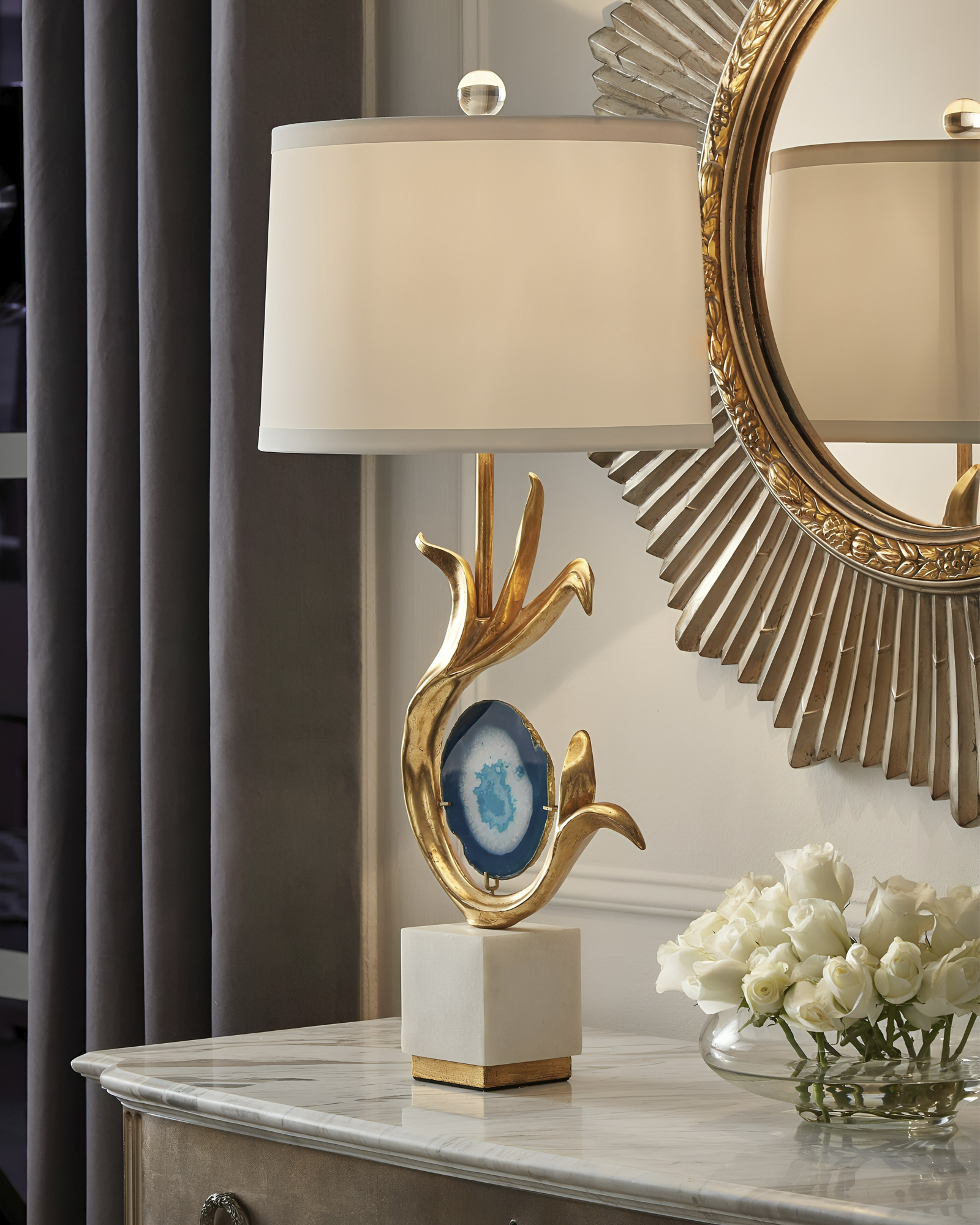 agate-lamp Настольная лампа с агатом Эдеса P3020TA LouvreHome