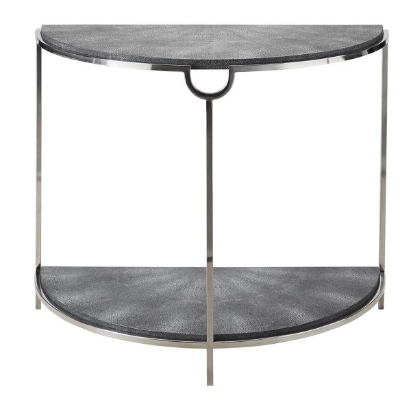 Серая полукруглая консоль Мэгги LHFCT396CS/DPO light charcoal LouvreHome