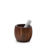 Ступка и пестик Tori из акации и белого мрамора La Forma (ex Julia Grup) R1400014MM41