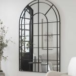 Чёрное зеркало в форме окна Бишоп LHDFM5480-1RJ LouvreHome