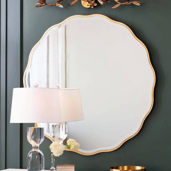 Золотое настенное зеркало Бонни DWM311223PND LouvreHome