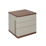 Прикроватная тумбочка 7166/MB2320NS из серого лака и шпона ореха Angel Cerda 7166