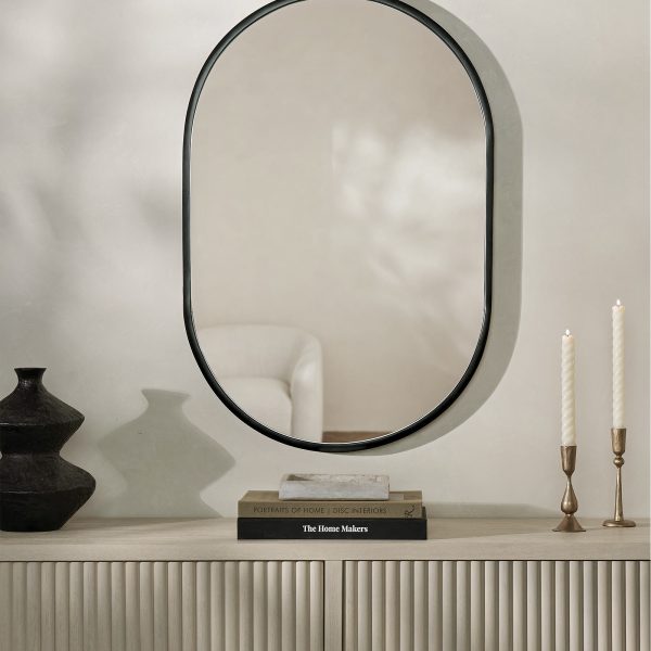 Чёрное настенное зеркало Хоггарт LHDWM020124RJ LouvreHome