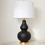 Чёрная настольная лампа Мерсер LHTL7609 LouvreHome