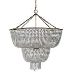 Большая золотая люстра Карла со стеклянными бусами JJ10986-13D LouvreHome