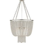 Серебряная люстра Карла со стеклянными бусами JJ10987-4DB LouvreHome