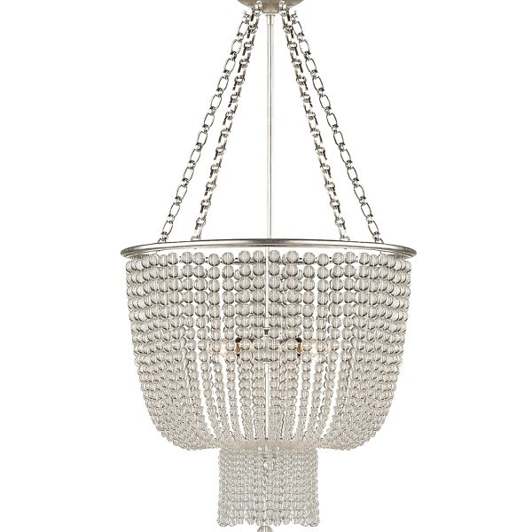 Серебряная люстра Карла со стеклянными бусами JJ10987-4DB LouvreHome
