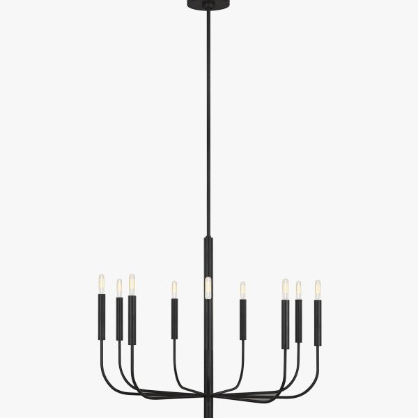 Большая чёрная люстра Уорвик JJ11161-9DB LouvreHome