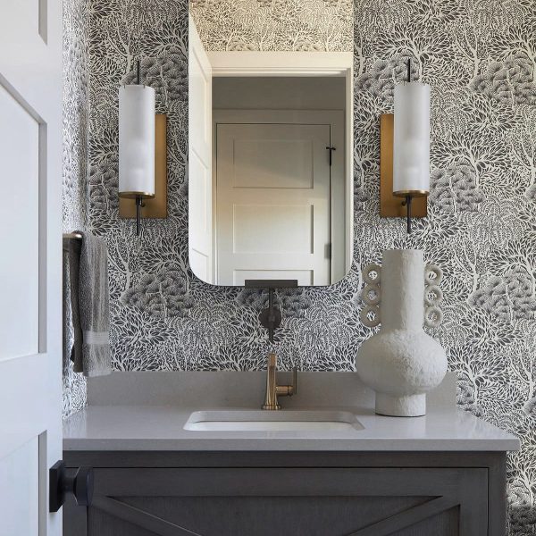 Черное настенное зеркало Линарес LHDWM281623ZYH LouvreHome