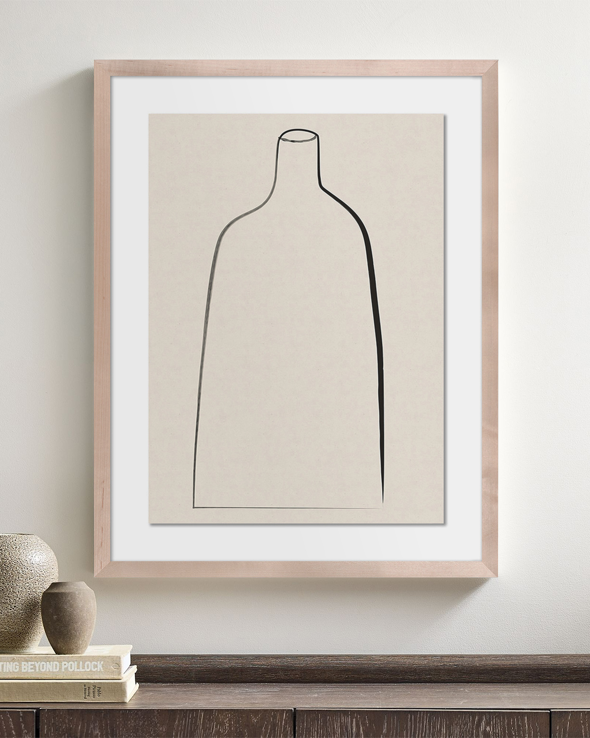 minimal-vase-oak Постер Minimal Vase с дубовой рамой DPP390924VHS LouvreHome
