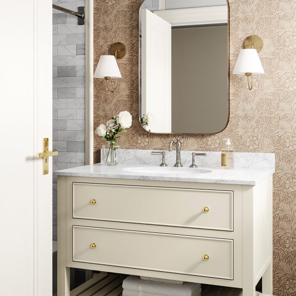 Золотое настенное зеркало Олни DWM030824PND LouvreHome