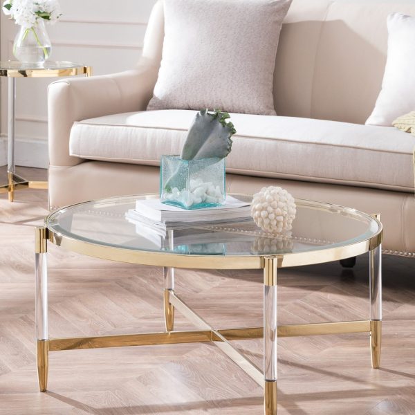 Золотой кофейный стол Шэрон LHT621PG LouvreHome