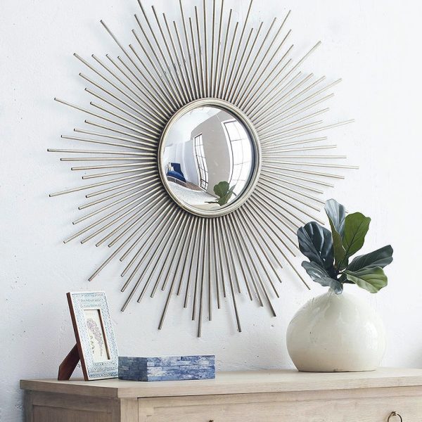 Серебряное зеркало-солнце Брук LHMF12S LouvreHome