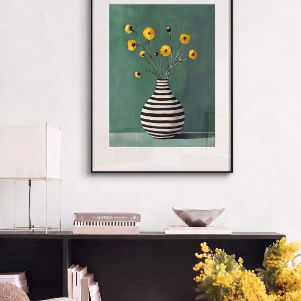 Постер Flowers & striped vase DZ25072240 LouvreHome
