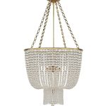 Золотая люстра Карла со стеклянными бусами JJ10987-4D LouvreHome